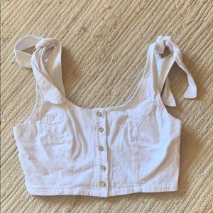 Kendall & Kylie white tie shoulder crop too